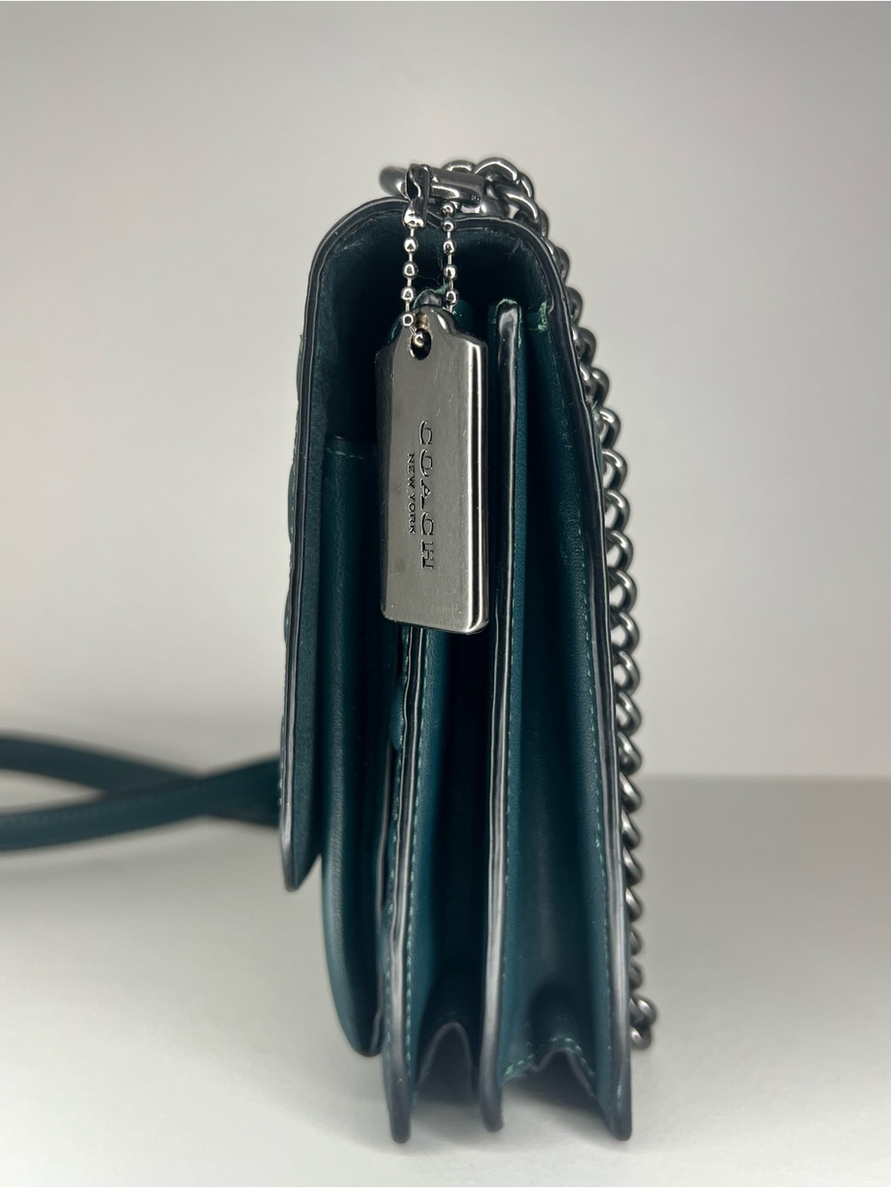 Coach Klare Dark/Forrest Green Embossed Signature Crossbody - Picture 5 of 9
